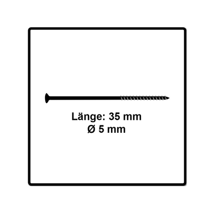 Fischer Power-Fast II FPF II Spanplattenschraube 5,0x35 mm 200 Stück ( 670370 ) Senkkopf mit Torx Teilgewinde galvanisch verzinkt, blau passiviert