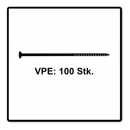 Fischer Power-Fast II FPF II Spanplattenschraube 5,0x80 mm 100 Stück ( 670382 ) Senkkopf mit Torx Teilgewinde galvanisch verzinkt, blau passiviert