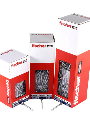 Fischer Power-Fast II FPF II Spanplattenschraube 5,0x80 mm 100 Stück ( 670382 ) Senkkopf mit Torx Teilgewinde galvanisch verzinkt, blau passiviert