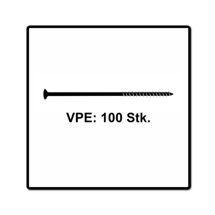 Fischer Power-Fast II FPF II Spanplattenschraube 6,0x80 mm 100 Stück ( 670485 ) Senkkopf mit Torx Teilgewinde galvanisch verzinkt, blau passiviert
