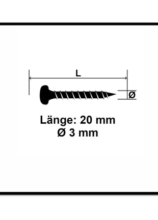 Fischer Power-Fast II FPF II Spanplattenschraube 3,0x20 mm 200 Stück ( 670058 ) Pan Head mit Torx Vollgewinde galvanisch verzinkt, blau passiviert