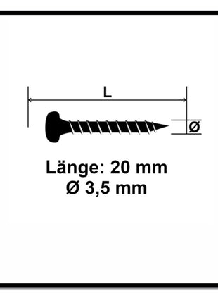 Fischer Power-Fast II FPF II Spanplattenschraube 3,5x20 mm 200 Stück ( 670100 ) Pan Head mit Torx Vollgewinde galvanisch verzinkt, blau passiviert