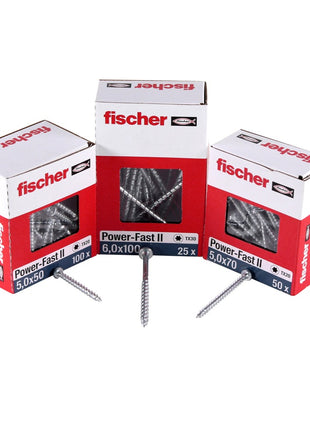 Fischer Power-Fast II FPF II Spanplattenschraube 3,5x20 mm 200 Stück ( 670100 ) Pan Head mit Torx Vollgewinde galvanisch verzinkt, blau passiviert