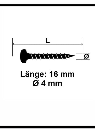 Fischer Power-Fast II FPF II Spanplattenschraube 4,0x16 mm 200 Stück ( 670234 ) Pan Head mit Torx Vollgewinde galvanisch verzinkt, blau passiviert