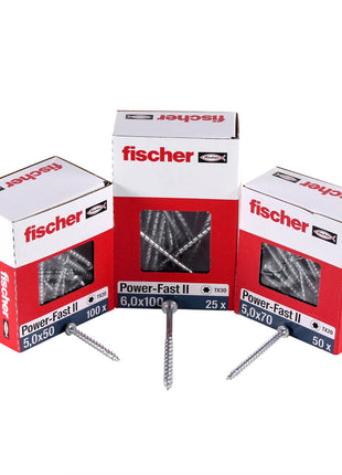 Fischer Power-Fast II FPF II Spanplattenschraube 4,0x25 mm 200 Stück ( 670236 ) Pan Head mit Torx Vollgewinde galvanisch verzinkt, blau passiviert