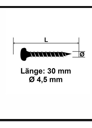 Fischer Power-Fast II FPF II Spanplattenschraube 4,5x30 mm 200 Stück ( 670330 ) Pan Head mit Torx Vollgewinde galvanisch verzinkt, blau passiviert