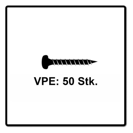 Fischer Power-Fast II FPF II Spanplattenschraube 5,0x70 mm 50 Stück ( 670441 ) Pan Head mit Torx Vollgewinde galvanisch verzinkt, blau passiviert