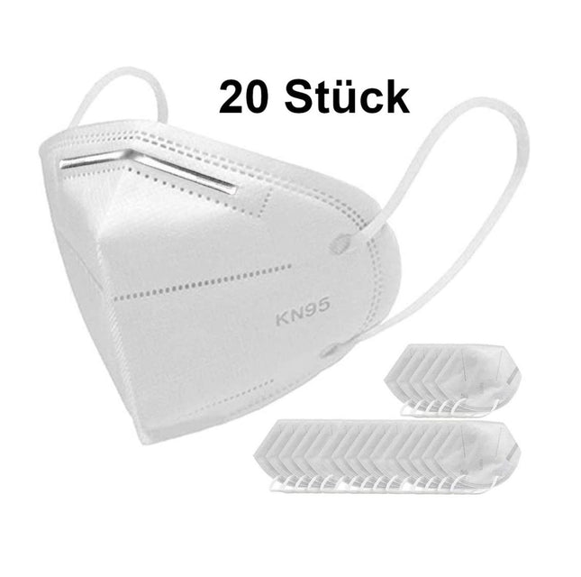 20x Mundschutz Atemschutz Maske KN95 95% Filterleistung FPP2 vergleichbar 4-lagig