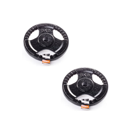 Hantelstange Trizeps/Bizeps Trainer Set 85cm + 4x Hantelscheiben Guss Eisen (2x 10,0 kg + 2x 5,0 kg)