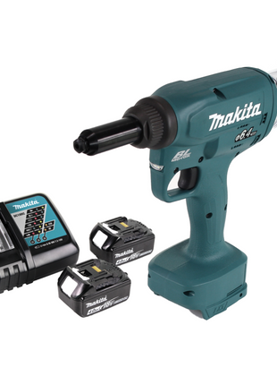 Makita DRV 250 RM Akku Blindnietsetzgerät 18V 20kN Brushless + 2x Akku 4,0Ah + Ladegerät