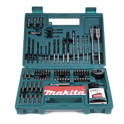 Makita DHP 453 STTK W Akku Schlagbohrschrauber 18V 42Nm + 1x Akku 5,0Ah + Ladegerät + 100 tlg. Bit Bohrer Set + Koffer