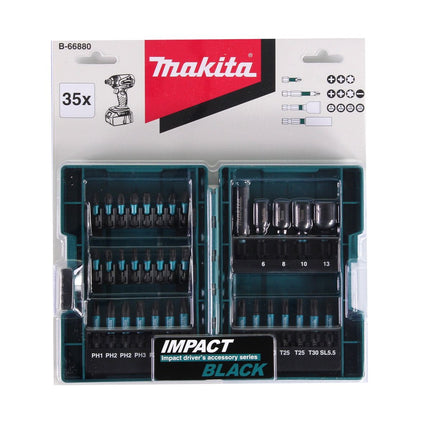 Makita B-66880 Bit und Bohrer Set Impact Black 35 tlg. S2 Stahl + Koffer - Toolbrothers