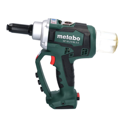GRATIS 3 Jahre Full Service Rundum Schutz Metabo NP 18 LTX BL 5.0 Akku Blindnietpistole 18 V 10 kN Brushless + 2x LiHD Akku 4,0 Ah + Ladegerät + metaBOX