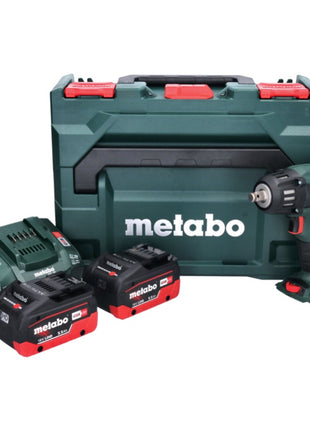 Metabo SSW 18 LTX 400 BL akumulatorowy klucz udarowy 18 V 400 Nm 1/2" bezszczotkowy + 2x akumulator 5,5 Ah + ładowarka + metaBOX