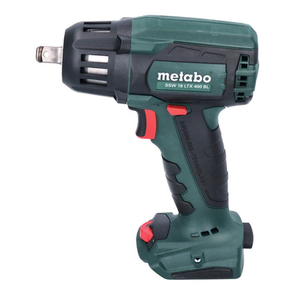 Metabo SSW 18 LTX 400 BL akumulatorowy klucz udarowy 18 V 400 Nm 1/2" bezszczotkowy + 2x akumulator 5,5 Ah + ładowarka + metaBOX