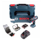 Bosch GSR 18V-28 Akku Bohrschrauber 18V 63Nm + 1x Akku 2,0Ah + Ladegerät + 19tlg. Bohrer Set + 32 tlg. Bit Set + L-Boxx