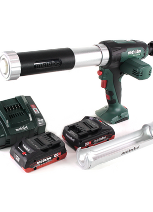 Pistola de cartuchos de batería Metabo KPA 18 LTX 400 18 V + 2 baterías LiHD 4,0 Ah + cargador