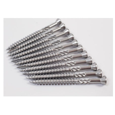 Meisterling Vis de terrasse 5x50 mm - 200 pièces (010010000011) CUT point 90 ° tête fraisée à tête fraisée avec Torx 2/3 gros filetage VA acier inoxydable