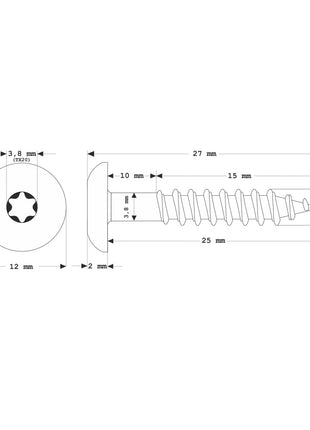 Meisterling Fassadenschrauben 4,8x25 mm 100 Stück ( 010020000001 ) 12 mm Flachkopf weiß mit Torx Teilgewinde V2A Edelstahl