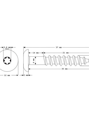 Meisterling Fassadenschrauben 5,5x35 mm 100 Stück ( 010030000141 ) 12 mm Flachkopf dunkelgrün mit Torx Teilgewinde V4A Edelstahl