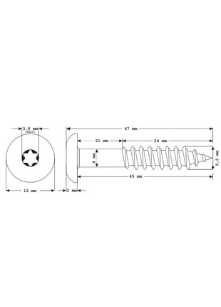 Meisterling Fassadenschrauben 5,5x45 mm 100 Stück ( 010030000311 ) 12 mm Flachkopf weiß mit Torx Teilgewinde V4A Edelstahl