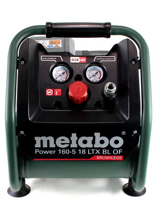 Metabo Power 160-5 18 LTX BL OF compresseur sans fil 18 V 8,0 bar sans brosse + 2x batterie LiHD 5,5 Ah + chargeur