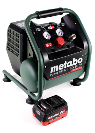 Metabo Power 160-5 18 LTX BL OF Kompresor akumulatorowy 18 V 8,0 bar bezszczotkowy + 1x akumulator LiHD 8,0 Ah - bez ładowarki