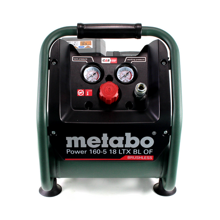 Metabo Power 160-5 18 LTX BL OF Kompresor akumulatorowy 18 V 8,0 bar bezszczotkowy + 1x akumulator LiHD 8,0 Ah - bez ładowarki