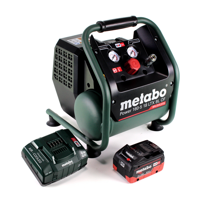 Metabo Power 160-5 18 LTX BL OF Kompresor akumulatorowy 18 V 8,0 bar bezszczotkowy + 1x akumulator LiHD 8,0 Ah + ładowarka