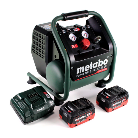 Metabo Power 160-5 18 LTX BL OF Akku Kompressor 18 V 8,0 bar Brushless + 2x LiHD Akkupack 8,0 Ah + Ladegerät