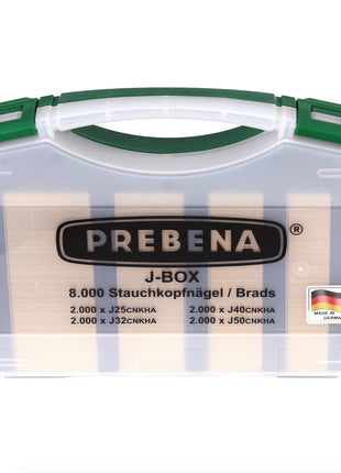 Prebena 2XR-J50 Luftdruck Druckluftnagler im Transportkoffer + J-BOX 8.000 Stauchkopfnägel / Brads - Toolbrothers