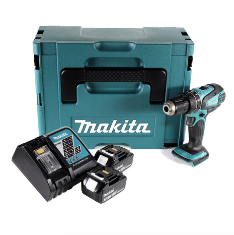 Makita DHP 456 RFJ Akku Schlagbohrschrauber 18 V 50 Nm + Makpac + 2x 3,0Ah Akku + Ladegerät