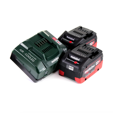 Metabo RB 18 LTX 60 Akku Rohrbandschleifer 18 V 60 mm + 2x LiHD Akku 5,5 Ah + Ladegerät