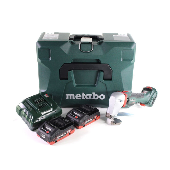 Metabo SCV 18 LTX BL 1.6 Akku Blechschere 18 V Brushless + 2x LiHD Akku 4,0 Ah + Ladegerät + MetaLoc