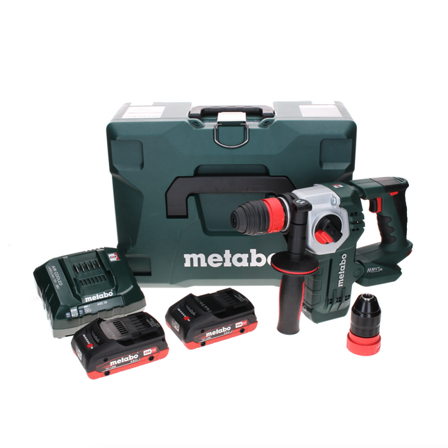 Metabo KHA 18 LTX BL 24 Quick Akku Kombihammer 18 V 2,2 J SDS-plus Brushless + 2x LiHD Akku 4,0 Ah + Ladegerät + MetaLoc