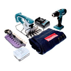 Makita DK 14004 G-Serie Set mit DF 347 D Akku Bohrschrauber 14,4V + UM 165 D Grasschere + 1x Akku 1,3Ah + Ladegerät + Arbeitsschürze