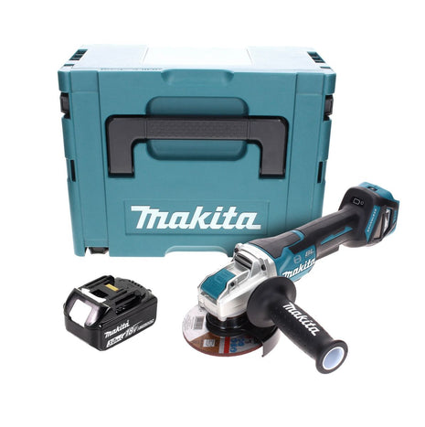 Makita DGA 519 F1J Akumulatorowa szlifierka kątowa 18 V 125 mm bezszczotkowa X-Lock + 1x akumulator 3,0 Ah + Makpac - bez ładowarki