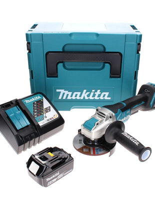 Makita DGA 519 RG1J Meuleuse d'angle sans fil 18 V 125 mm Brushless X-Lock + 1x batterie 6,0 Ah + chargeur + Makpac