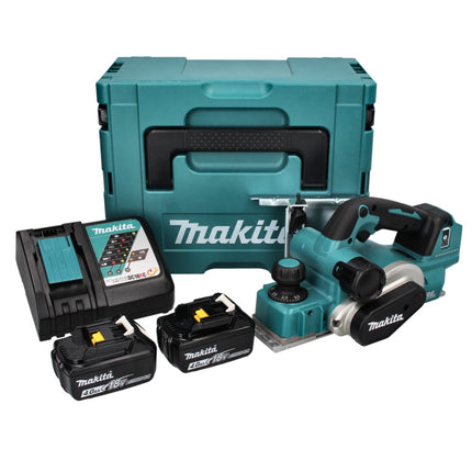 Makita DKP 181 RMJ strug akumulatorowy 82 mm 18 V bezszczotkowy + 2x akumulator 4,0 Ah + ładowarka + Makpac
