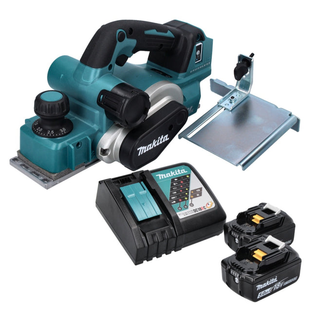 Makita DKP 181 RT strug akumulatorowy 82 mm 18 V bezszczotkowy + 2x akumulator 5,0 Ah + ładowarka