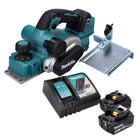 Makita DKP181RT Rabot sans fil 82mm 18V Brushless + 2x Batteries 5,0 Ah + Chargeur