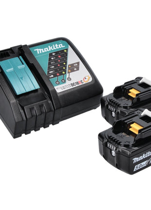 Makita DKP181RT Rabot sans fil 82mm 18V Brushless + 2x Batteries 5,0 Ah + Chargeur