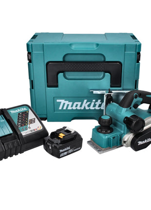 Makita DKP 181 RT1J Strugarka akumulatorowa 82 mm 18 V bezszczotkowa + 1x akumulator 5,0 Ah + ładowarka + Makpac