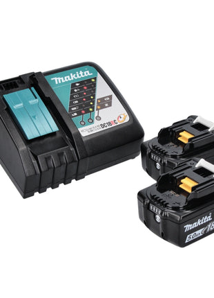 Makita DKP 181 RTJ strug akumulatorowy 82 mm 18 V bezszczotkowy + 2x akumulator 5,0 Ah + ładowarka + Makpac