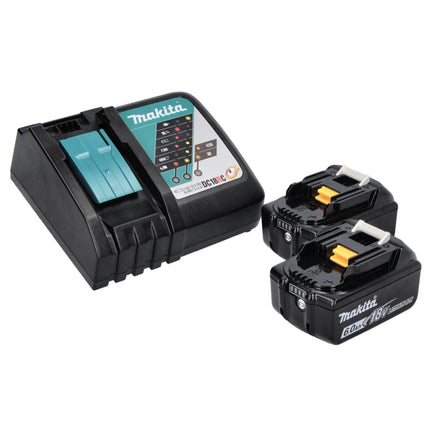 Makita DKP 181 RG strug akumulatorowy 82 mm 18 V bezszczotkowy + 2x akumulator 6,0 Ah + ładowarka