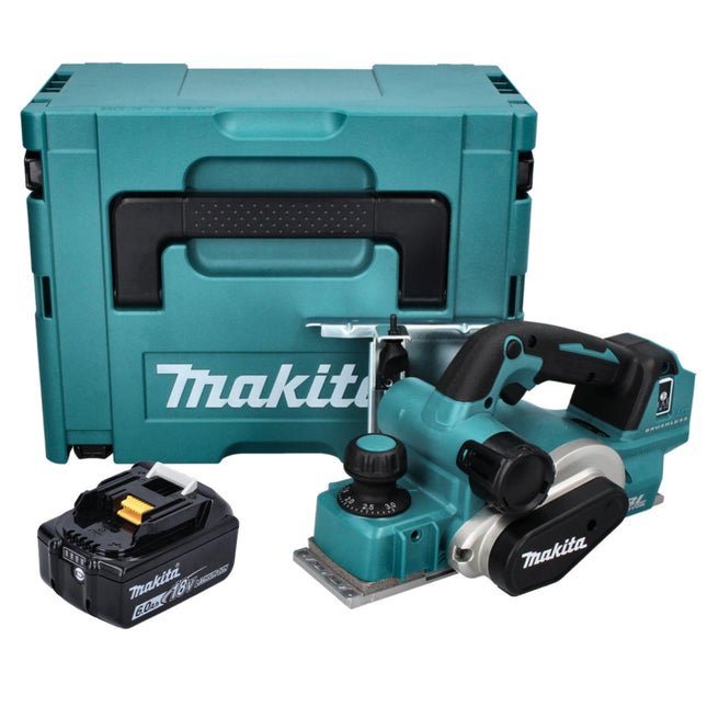 Makita DKP 181 G1J Strugarka akumulatorowa 82 mm 18 V bezszczotkowa + 1x akumulator 6,0 Ah + Makpac - bez ładowarki