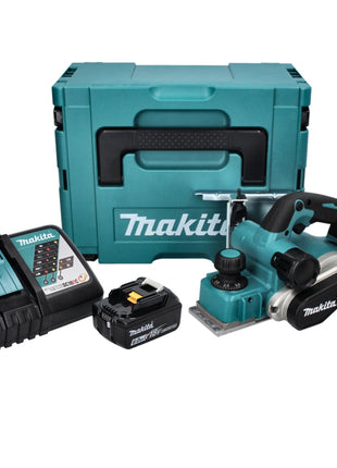 Makita DKP 181 RG1J Strugarka akumulatorowa 82 mm 18 V bezszczotkowa + 1x akumulator 6,0 Ah + ładowarka + Makpac