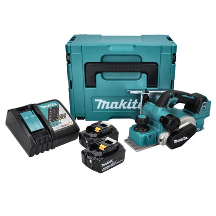 Makita DKP 181 RGJ strug akumulatorowy 82 mm 18 V bezszczotkowy + 2x akumulator 6,0 Ah + ładowarka + Makpac