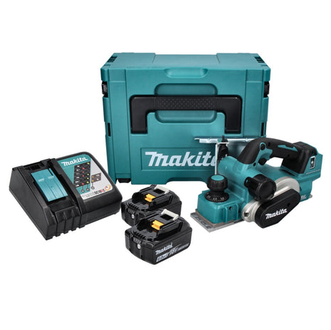 Makita DKP 181 RGJ strug akumulatorowy 82 mm 18 V bezszczotkowy + 2x akumulator 6,0 Ah + ładowarka + Makpac