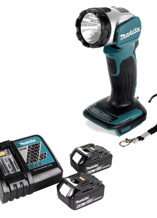 Makita DML 802 RG Akku Lampe für 14,4 und 18 V Akku + 2x Akku 6,0 Ah + Ladegerät